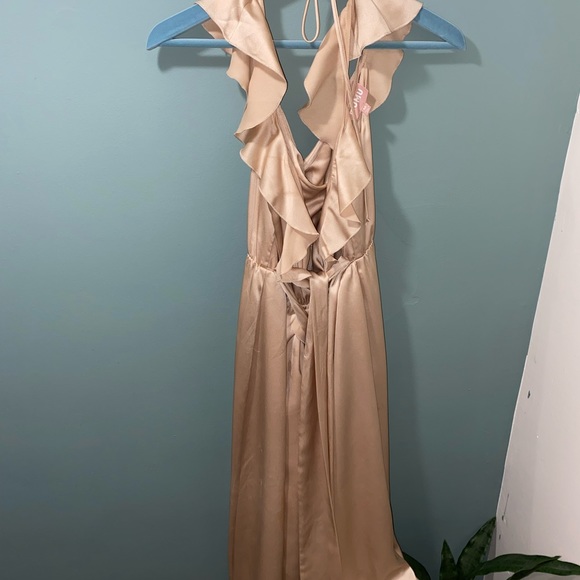 Show Me Your Mumu - Samantha Ruffle Wrap Dress - Champagne Luxe Satin Medium - Picture 6 of 8